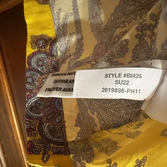 J. Crew Collection Tie-Neck Cotton Poplin Top in Ratti Golden Paisley XL - Picture 13 of 13